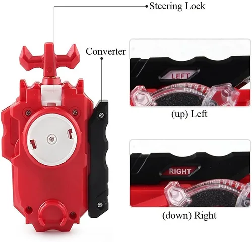 Vista 3 de Battling Sparking String Launcher, juego World Spriggan Top Burst, agarre de lanzador de cuerda giratorio izquierdo y derecho, compatible con todas