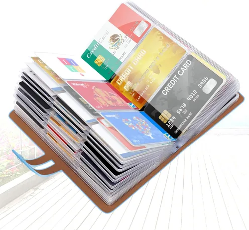 Vista 10 de Padike Soporte para tarjetas de crédito RFID, organizador de tarjetas de visita, con 96 ranuras para tarjetas, protector de tarjetas de crédito