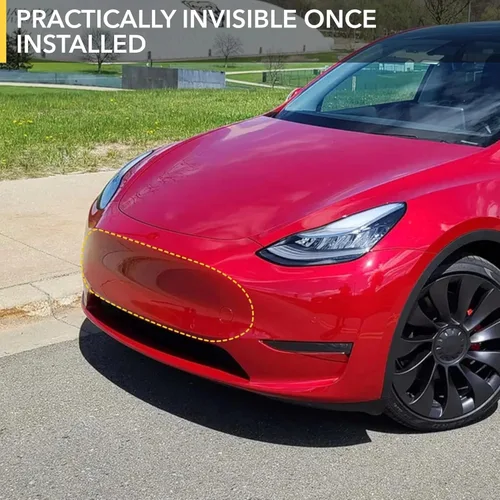Vista 2 de TWRAPS Mini parachoques PPF para Tesla Model 3 – Cubierta protectora de pintura antiarañazos, protector de escudo autorreparable transparente
