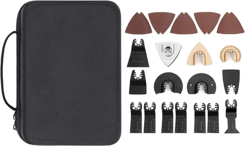 Vista 6 de khanka Estuche de almacenamiento duro de repuesto para hojas de sierra oscilantes de madera de metal, kit de cuchillas multiherramienta, solo funda