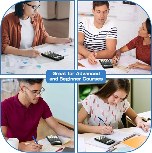 Vista 6 de Calculadora científica para estudiantes, Calculadora 991 MS para suministros de escuela secundaria y preparatoria con cubierta (negra)