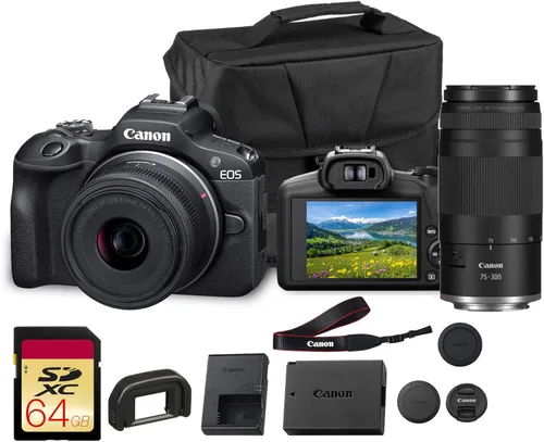 Vista 7 de Cámara Canon EOS R100 sin espejo con lente RF-S 18-45mm f/4.5-6.3 IS STM Sensor CMOS APS-C de 24.1MP, Autoenfoque Dual Pixel, Vídeo Full HD