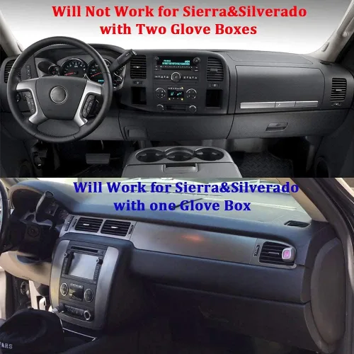 Vista 2 de Cubierta de Tablero Alfombrilla de Tablero Compatible con Chevy Chevrolet Tahoe Suburban 2007-2014, Chevy Avalanche Silverado 1500 2500 3500 LTZ