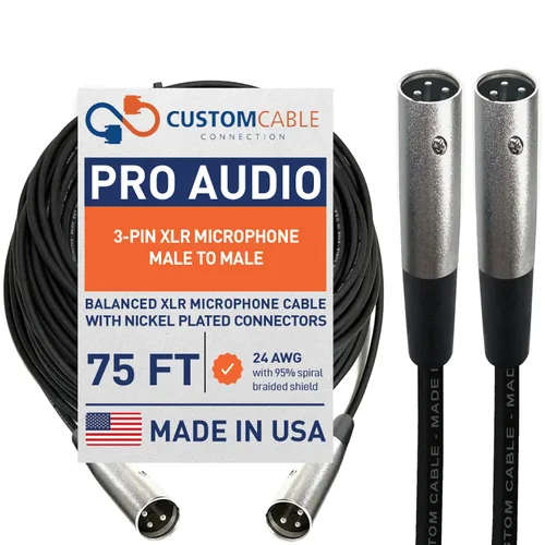Vista 27 de Custom Cable Connection 25 pies XLR hembra a hembra 3 Pin Economy Cable