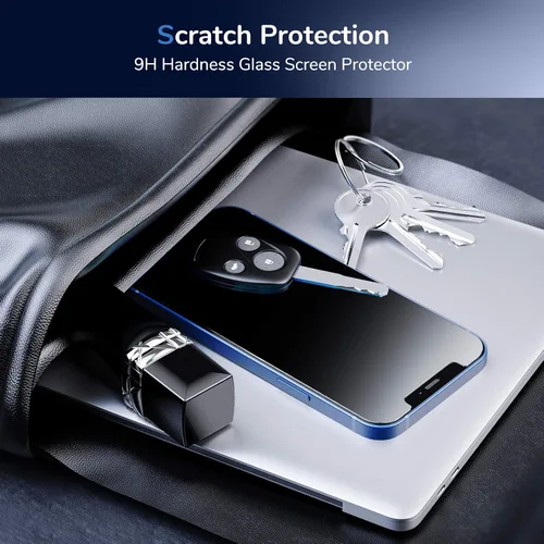 Vista 7 de [Usado] Syncwire Protector de pantalla de privacidad para iPhone 12 / iPhone 12 Pro, vidrio templado antiespía inastillable
