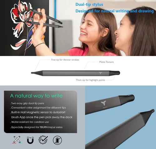 Vista 4 de Tiburn INSPUR - Placa inteligente Ultra 4K UHD de 65 pulgadas Android 13 y Windows 11 Pro Dual OS, micrófono de matriz de 8 líneas, cámara web