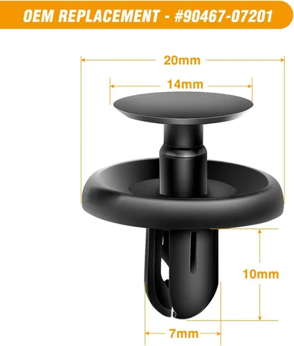 Vista 3 de GOOACC GRC-32 100 Pcs 100pcs Type Retainer for Lexus Toyota Body, Splash Shield Clips 90467-07201 Replacement, Quality Nylon Push Rivets with Bonus