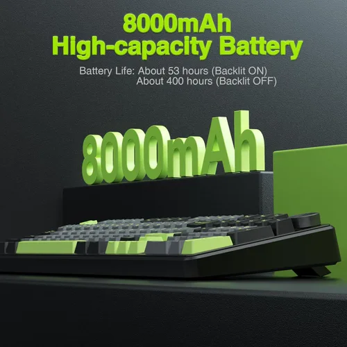 Vista 9 de AULA Teclado mecánico inalámbrico F99 Pro con perilla, sonido cremoso, triple modo BT5.0USB-C2.4GHz teclado intercambiable en caliente, estructura