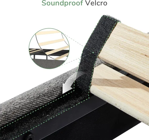 Vista 79 de Novilla Base de cama de plataforma tamaño Queen con cabecera ajustable tapizada, marco de cama Queen, no necesita somier, sin ruido, fácil montaje