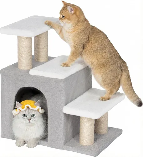 Vista 10 de Aechonow Escaleras para mascotas 3 en 1 para gatos, peldaños para perros