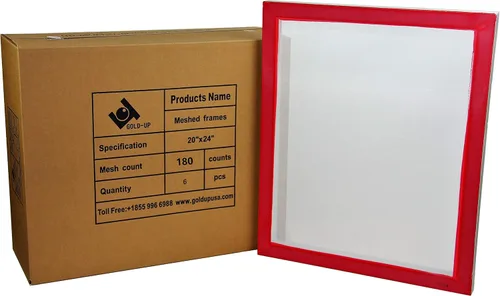 Marcos de serigrafía de aluminio preestirados de 20 x 24 pulgadas con malla blanca 180 (6 pantallas)