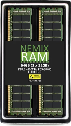 Vista 6 de NEMIX RAM Memoria de servidor registrada DDR5 4800MHz PC5-38400 2Rx8 1.1V CL40 288-PIN ECC RDIMM de 32 GB (1 x 32 GB)