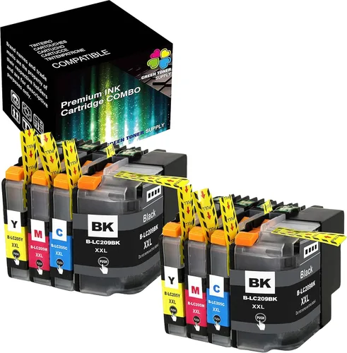 Paquete de 8 cartuchos de tinta compatibles para Brother LC209 LC205 LC 209 205 LC-209 LC-205 LC-205 (2 x Basic Set) para impresora MFC-J5520DW