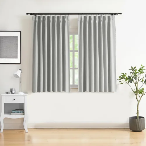 Vista 29 de WEST LAKE Cortinas Completamente Opacas Bailey con Pliegues Pinzados de 63 Pulgadas Azul Polvoriento con Forros, Cortinas Texturizadas Modernas