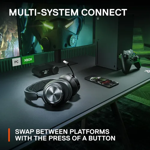 Vista 8 de SteelSeries Arctis Nova Pro - Auriculares inalámbricos para juegos multisistema, controladores de alta fidelidad, cancelación activa de ruido