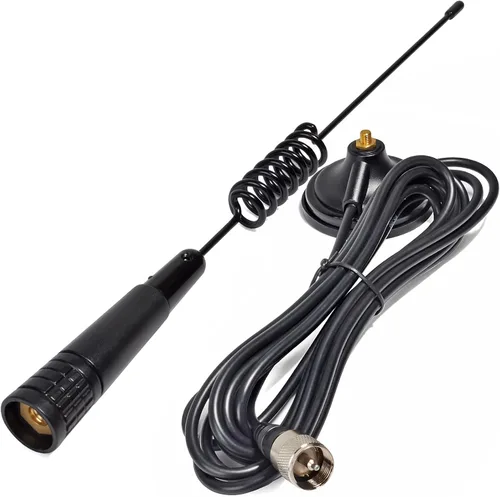 HYS Antena de base de montaje magnético de 27 Mhz con PL259, base magnética de 2.5 pulgadas, antena CB de acero inoxidable para radio CB móvil de