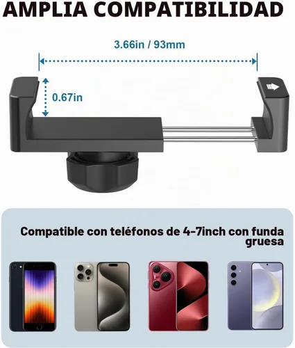 Vista 5 de Soporte de teléfono para bicicleta estática reclinada, se adapta a