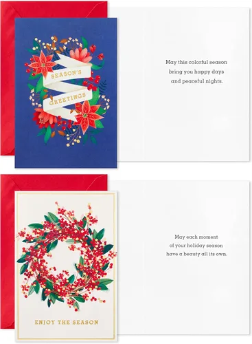 Vista 4 de Hallmark - Tarjetas navideñas surtidas en caja, Navidad acogedora (6 diseños, 36 tarjetas con sobres)