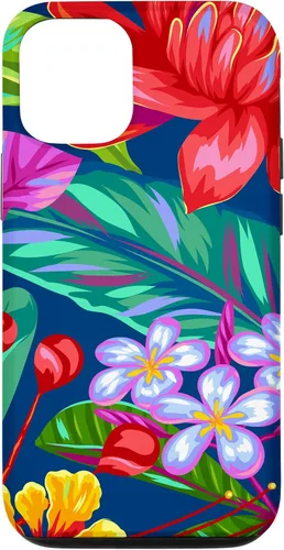 Vista 28 de Hawaiian Tropical Phone Case Yellow Red Hibiscus Plumeria Case for iPhone 17