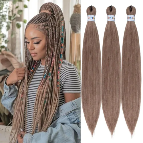 Vista 155 de Leticia - Cabello estirado para trenzar, color negro, 16 pulgadas, paquetes de 6