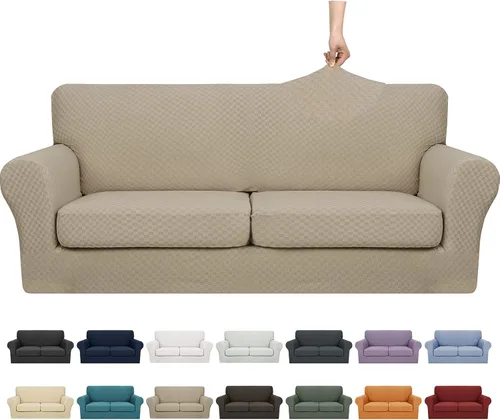 Vista 22 de YEMYHOM - Fundas elásticas para cojín individual, protector de sofá, silla, asiento, funda deslizante, funda suave de sofá, reemplazo, grande, a