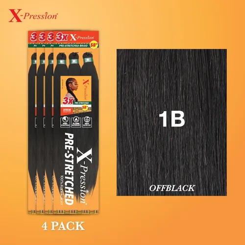 Vista 71 de Sensationnel X-Pression - Trenzas prestiradas, 3 unidades, 58 pulgadas, paquete de 1 unidad, 1B