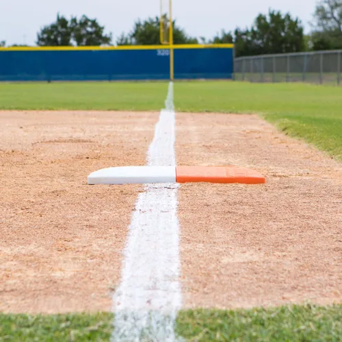Vista 6 de Champion Sports Pro Double First Base – Primera base oficial de una pieza – Base fácil de instalar con anclajes de tierra, naranja