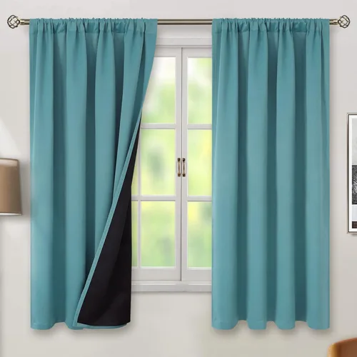Vista 89 de BGment - Cortinas opacas para sala de estar de 63 pulgadas de largo, juego de 2 paneles, cortinas para oscurecer toda la habitación, cortinas