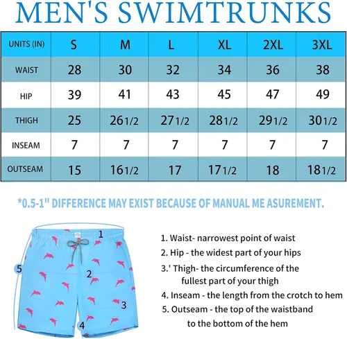 Vista 6 de Biwisy Mens Swim Trunks Quick Dry Swim Shorts with Mesh Lining Funny Beach Shorts