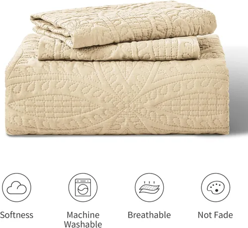 Vista 7 de Love's cabin - Juego de edredón tamaño Queen, color camel, colcha de otoño, microfibra ligera, estilo moderno de monedas, todas las estaciones, 3