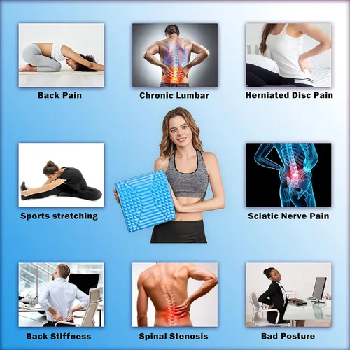 Vista 5 de YESINDEED Almohada estiradora de espalda: alivio del dolor para la espalda baja, soporte lumbar, corrección de postura, ayuda para la ciática