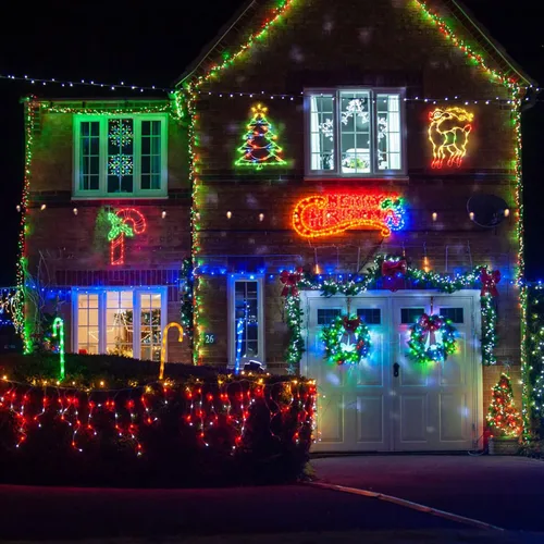 Vista 3 de Luces de silueta de ventana de Navidad de 16 pulgadas, paquete de 3 luces colgantes de ventana de Navidad para decoración de ventanas interiores