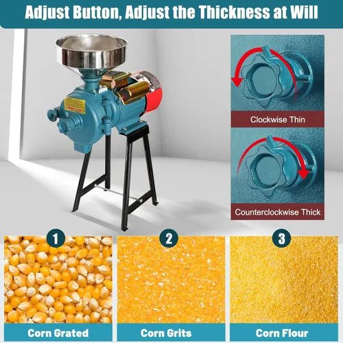 Vista 3 de Slsy Molinillo eléctrico de grano seco resistente, fresadora de alta potencia de 3000 W, molinillo comercial de harina y alimentación de 110 V