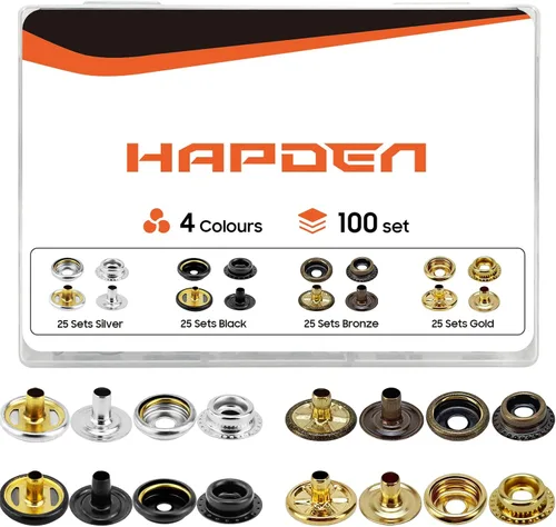 Juego de 400 broches de presión para cubierta de barco, kit de broches de lona y botones a presión, juego de 100 cierres a presión de servicio