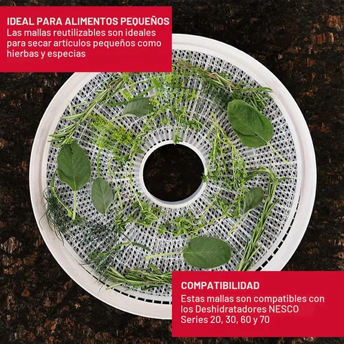 Vista 2 de Nesco LM-2-6 Clean-A-Screen Tray for Dehydrators FD-28JX/FD-37/FD-60/FD-61/FD-61WHC/FD-75A and FD-75PR, Set of 2