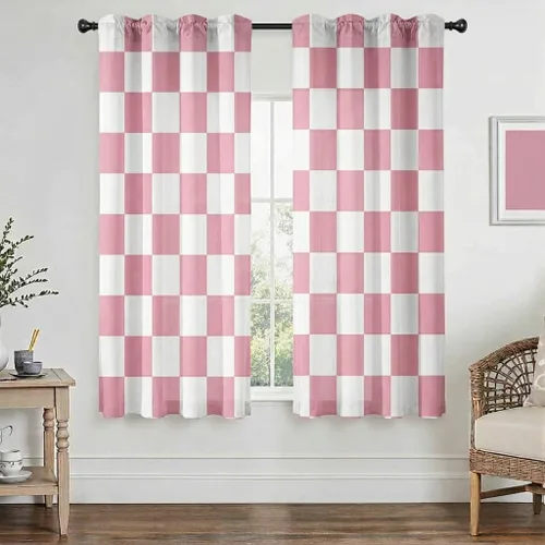 Vista 12 de Cortinas negras y grises para sala de estar, 63 pulgadas de largo, cortinas geométricas modernas, negras, blancas, grises, abstractas, con bolsillo