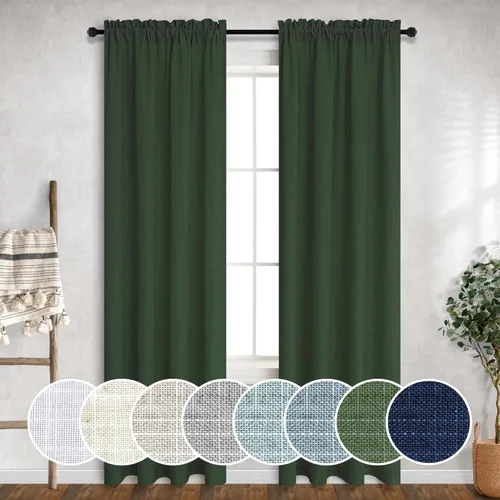 Vista 95 de Mrs.Naturall Cortinas azul marino de 90 pulgadas de largo para sala de estar, juego de 2 paneles con bolsillo para barra, cortinas reductoras