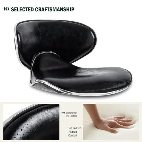 Vista 5 de Paddie Taburetes de pedicura para tecnología de uñas, taburete de spa de salón, soporte de espalda, silla giratoria hidráulica ajustable de altura