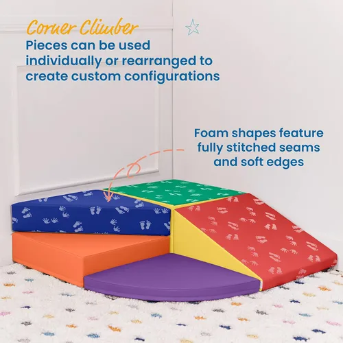 Vista 4 de ECR4Kids Escalador de juguete Softzone individual de espuma, con túnel, contemporáneo