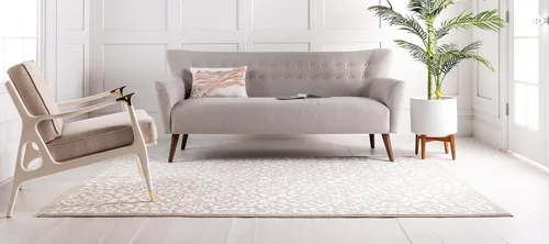 Vista 3 de Unique Loom Rushmore Collection Classic - Alfombra de área con textura de tono clásico, 5 pies 0 x 8 pies 0 rectangular, blancomarrón