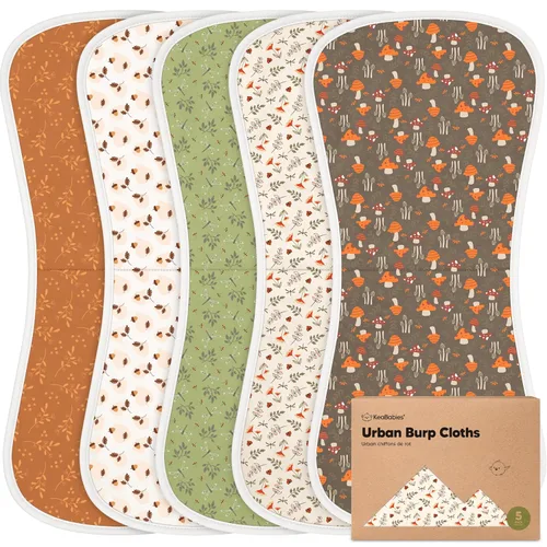 Vista 40 de Paños orgánicos para eructos para bebés niños y niñas - Paquete de 5 paños de algodón súper absorbentes para eructar para bebés, trapos suaves