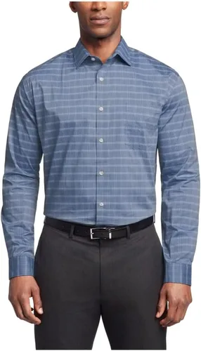 Vista 25 de Van Heusen Camisa de vestir para hombre, ajuste regular, ultra sin arrugas, cuello flexible, elástico a cuadros Albaricoque