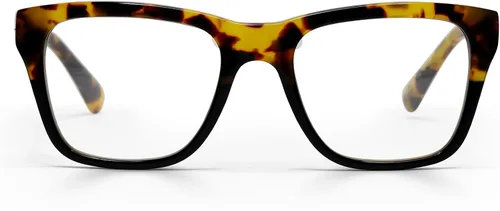 eyebobs Kvetcher Narrow Traditional and Blue Light Reading Glasses Tortuga y frente negro con patillas de tortuga