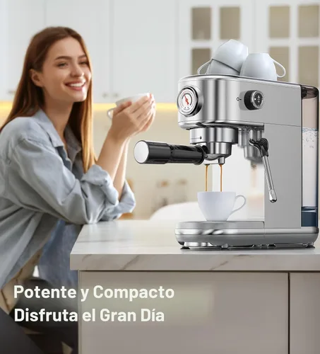 Vista 8 de atatix Máquina de café expreso con espumador de leche, cafetera de espresso a presión de 20 bares, con tanque extraíble de 44 onzas, cafetera