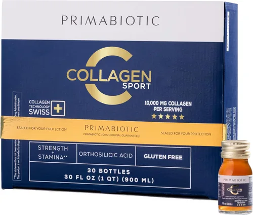 PRIMABIOTIC Colágeno líquido deportivo, alto contenido de colágeno [10,000 mg] por porción, bebida de colágeno hidrolizado y 12 vitaminas de ácido