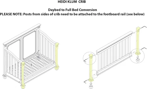 Vista 3 de Kit de conversión de tamaño completo para cunas convertibles Heidi Klum Truly Scrumptious - Riel de madera maciza - Barandilla de cama para niños
