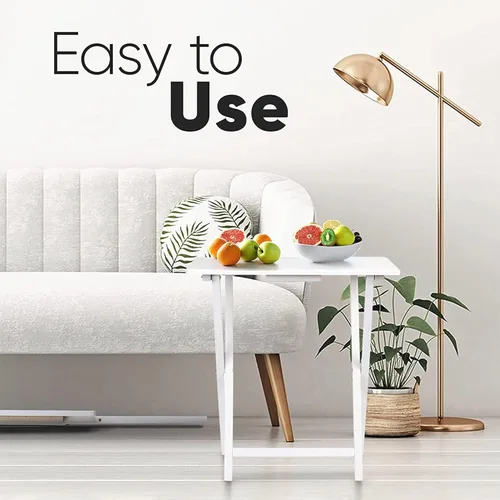 Vista 69 de PJ Wood Mesa rectangular plegable portátil para servir aperitivos, construcción de madera maciza con acabado natural (juego de 4 piezas)