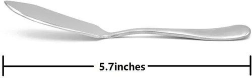 Vista 3 de Cuchillo de mantequilla de acero inoxidable, esparcidor de mantequilla, para untar, queso y condimentos (4 unidades)