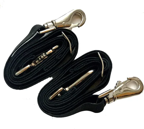 Vista 3 de Majestic Ally Paquete de 2 correas elásticas de repuesto para manta de caballo de longitud ajustable con broches giratorios dobles