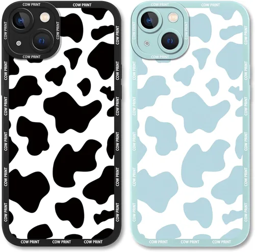 Vista 10 de Paquete de 2 bonitas fundas de teléfono para Apple iPhone 7/8 de 4.7 pulgadas, funda de silicona delgada y suave con estampado de vaca para mujer, a